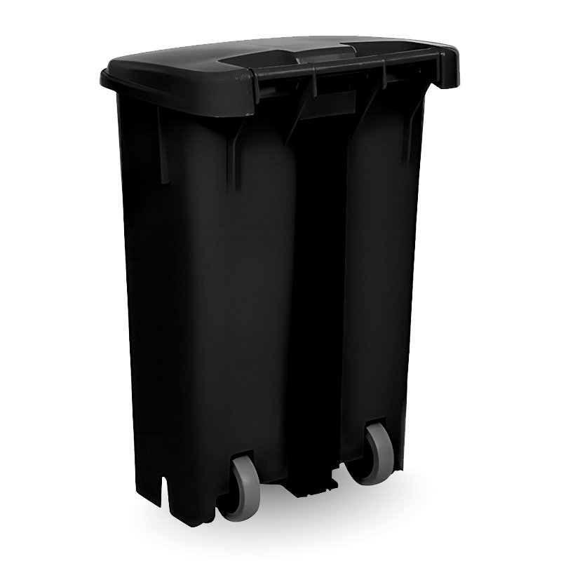 COLETOR COM PEDAL PRETO COM RODAS BRALIMPIA - 100L