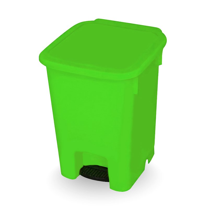 COLETOR COM PEDAL VERDE BRALIMPIA - 15L