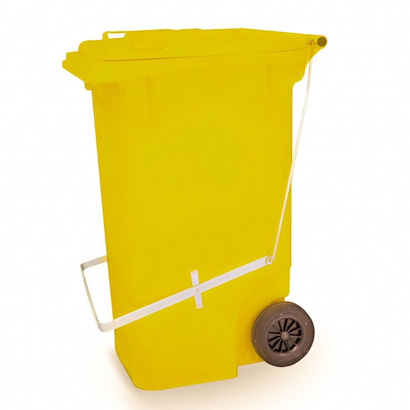 CONTENTOR AMARELO COM PEDAL BRALIMPIA - 240L