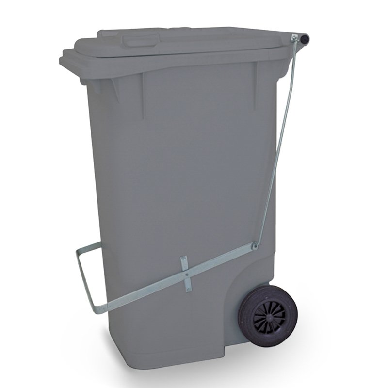 CONTENTOR CINZA COM PEDAL BRALIMPIA - 240L