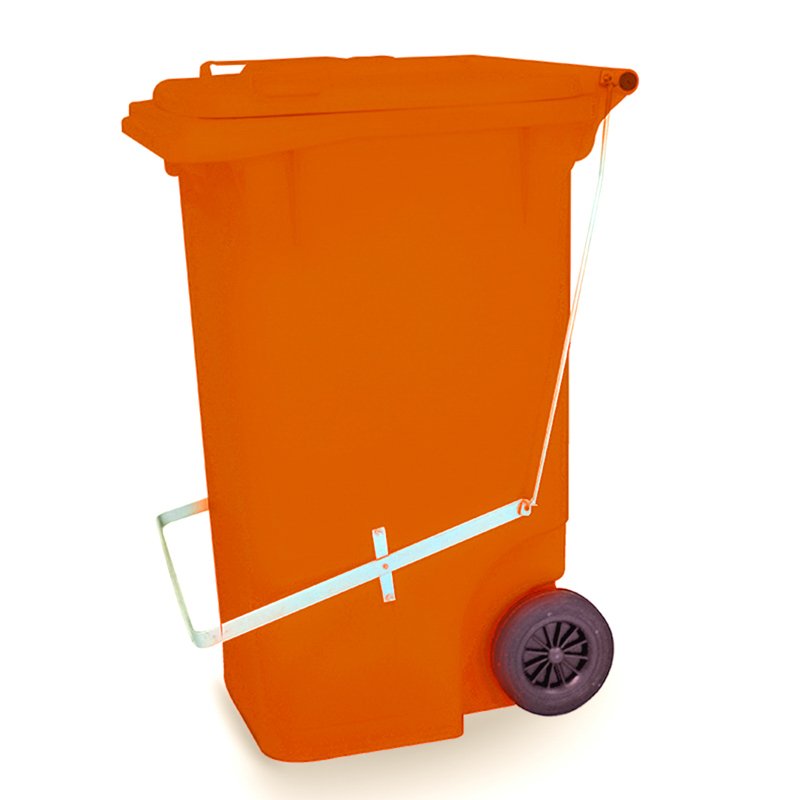 CONTENTOR LARANJA COM PEDAL BRALIMPIA - 240L
