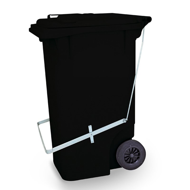 CONTENTOR PRETO COM PEDAL BRALIMPIA - 240L