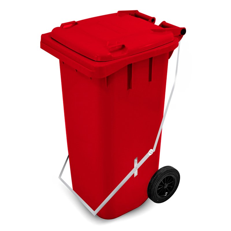 CONTENTOR VERMELHO COM PEDAL BRALIMPIA - 120L