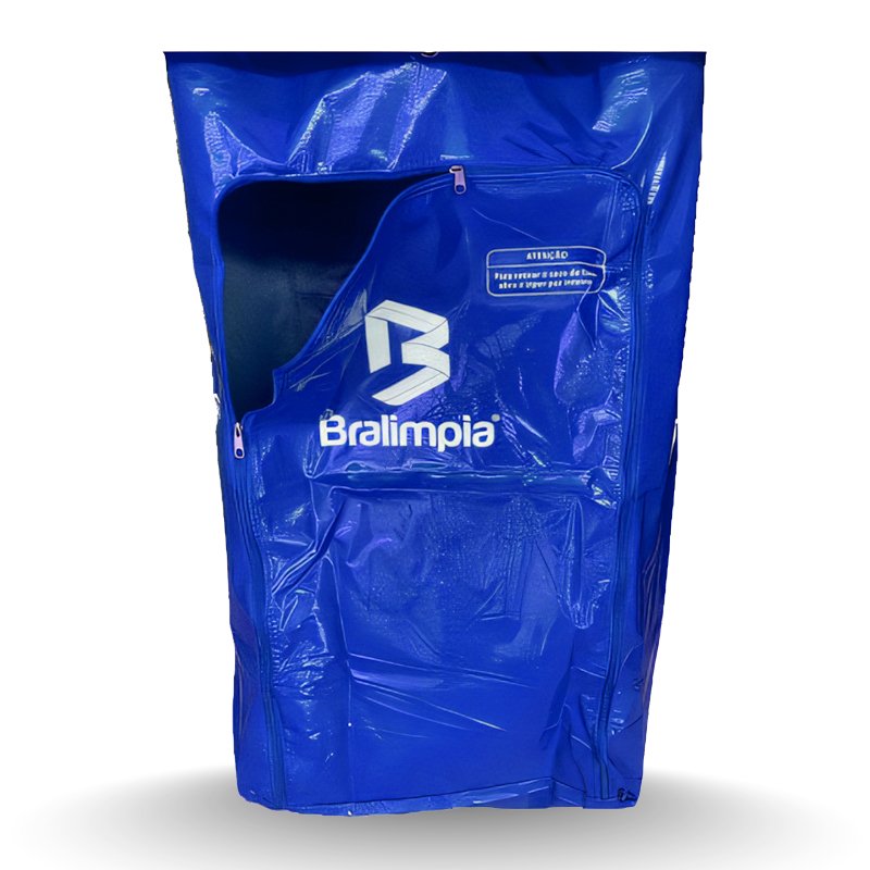 SACO AZUL COM ZÍPER - BRALIMPIA