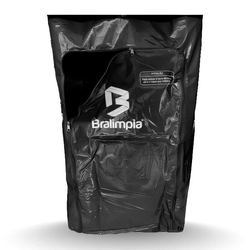 SACO PRETO COM ZÍPER - BRALIMPIA