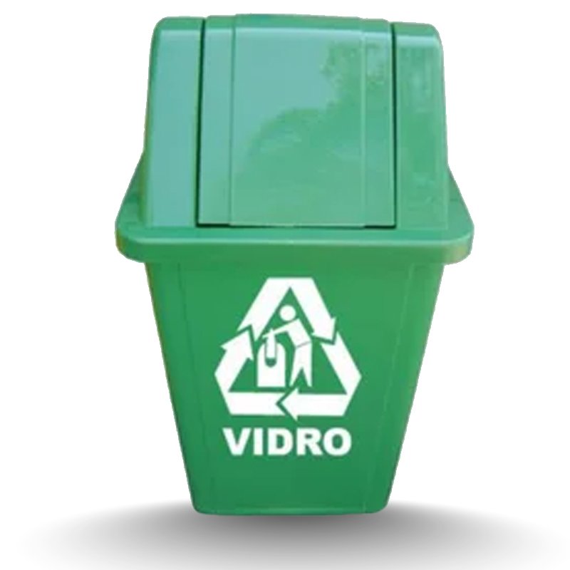 CESTO QUADRADO VERDE COM LOGO BRALIMPIA - 60L