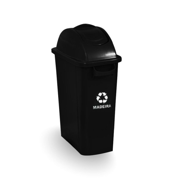LIXEIRA COM ALÇA E COM ADESIVO PRETO BRALIMPIA - 50L