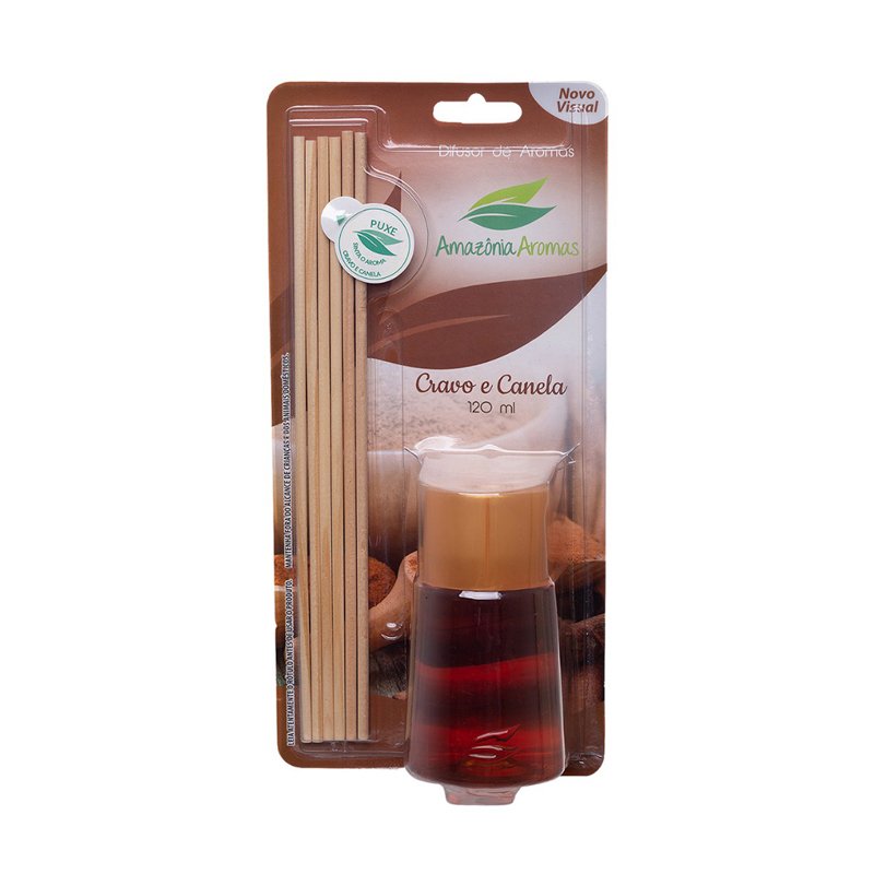 AMAZÔNIA AROMAS DIFUSOR VARETA CRAVO E CANELA - 120ML