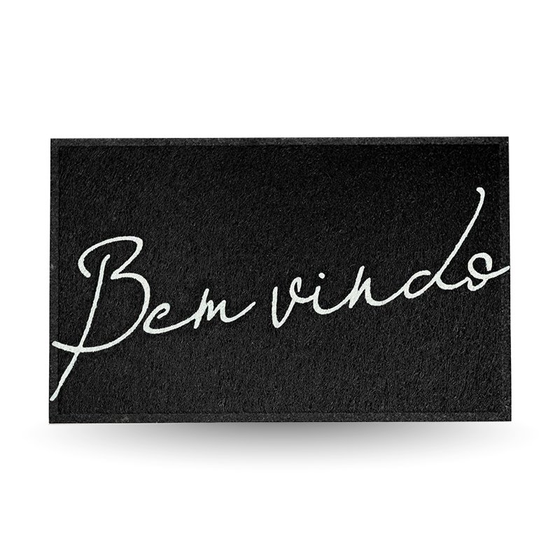 TAPETE BEM VINDO LIGHT PRETO KAPAZI - 40X60