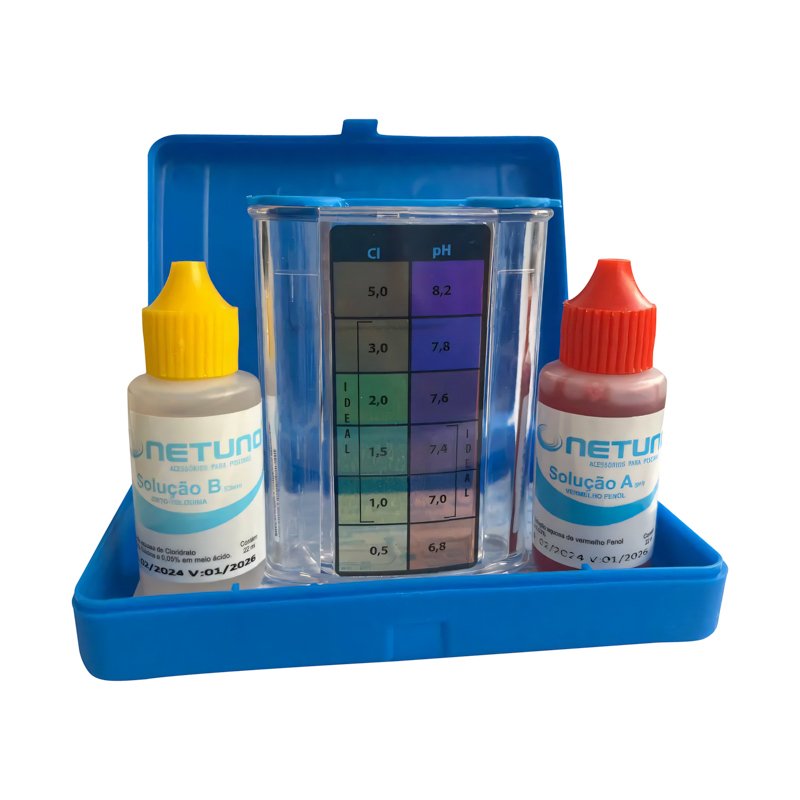 ESTOJO DE TESTE DE CLORO E PH NETUNO