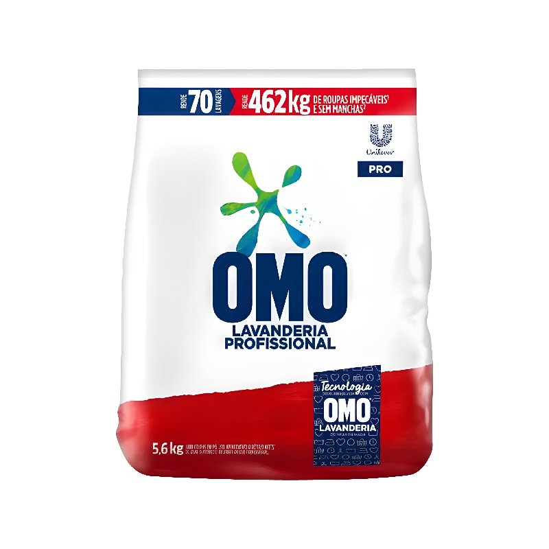 DETERGENTE EM PÓ OMO LAVANDERIA PROFISSIONAL UNILEVER - 5,6KG