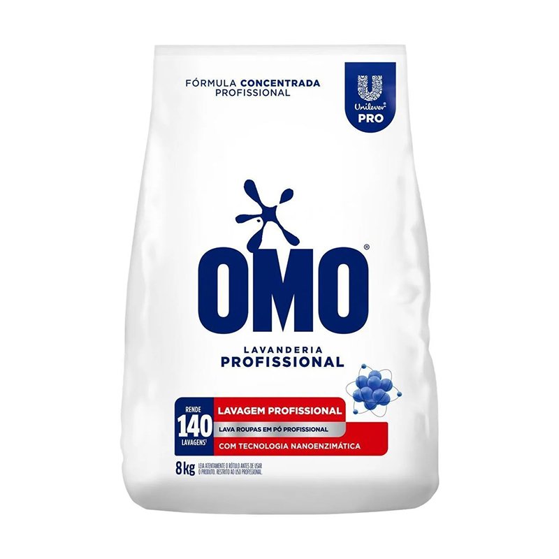 DETERGENTE EM PÓ OMO LAVANDERIA PROFISSIONAL UNILEVER - 8KG