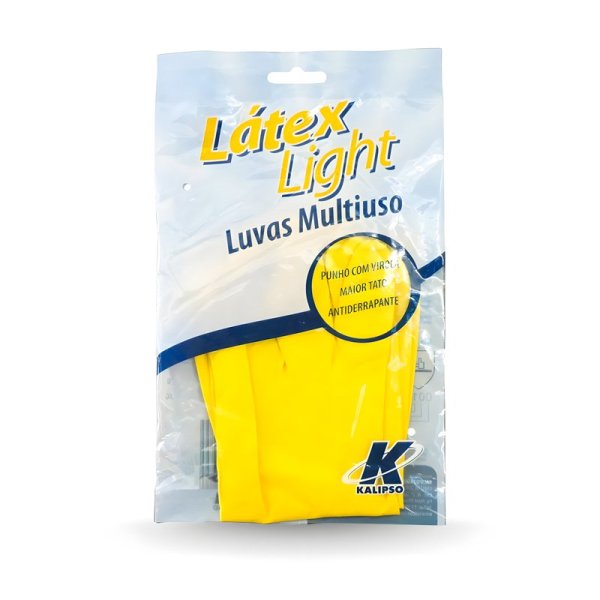 LUVA KALIPSO LATEX LIGHT AMARELA - P