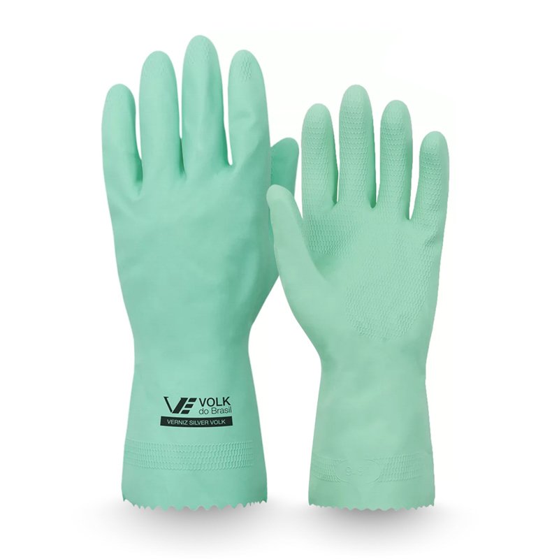 LUVA VOLK SILVER FORRADA VERDE - P