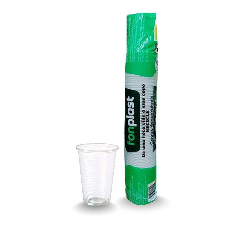COPO TRANSPARENTE FONPLAST COM 100 UNIDADES - 180ML