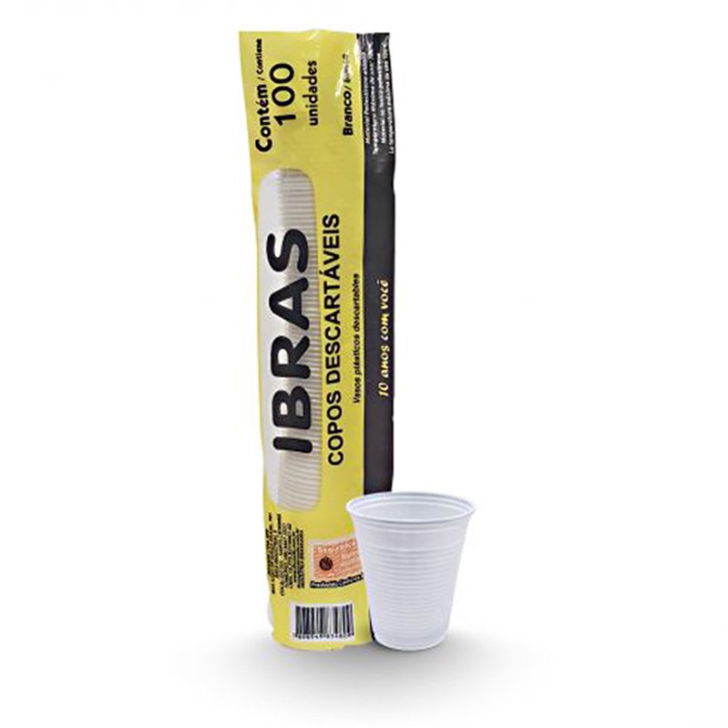 COPO BRANCO COM 100 UNIDADES IBRASDE - 180ML