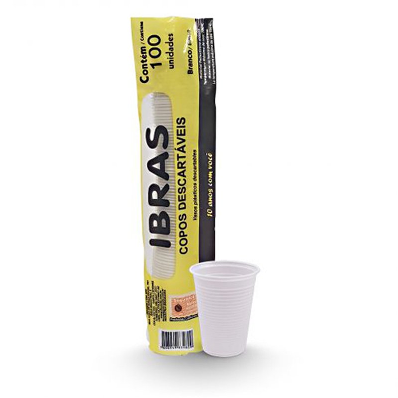 COPO BRANCO IBRASDE COM 100 UNIDADES - 300ML
