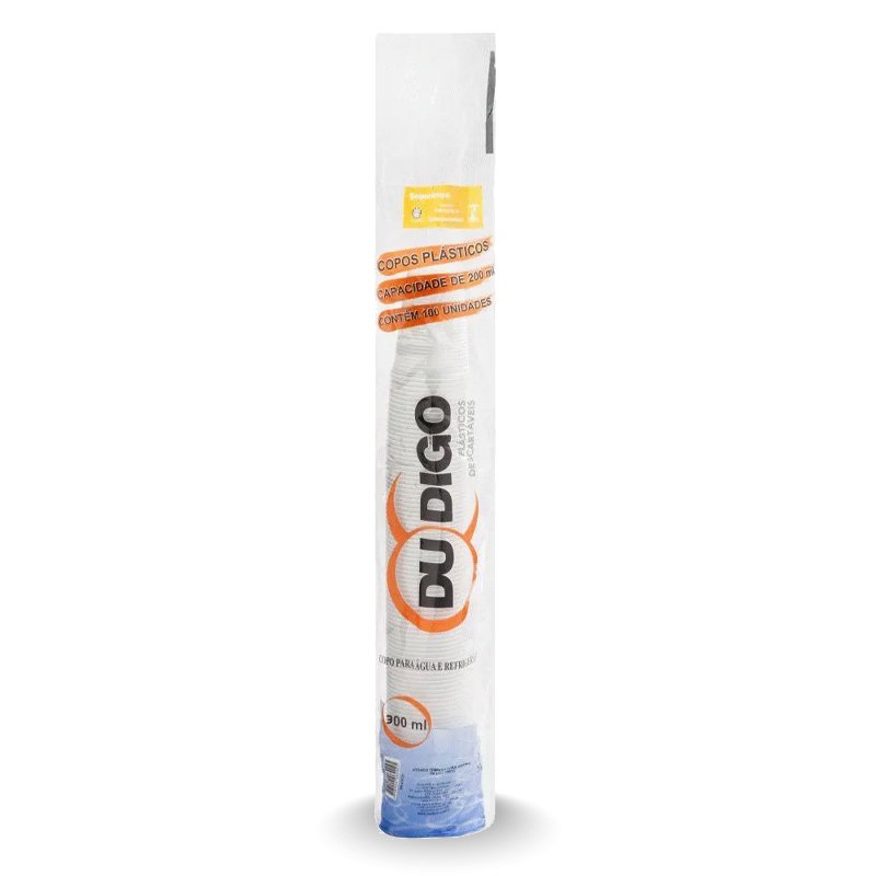 COPO BRANCO DUDIGO COM 100 UNIDADES - 300ML