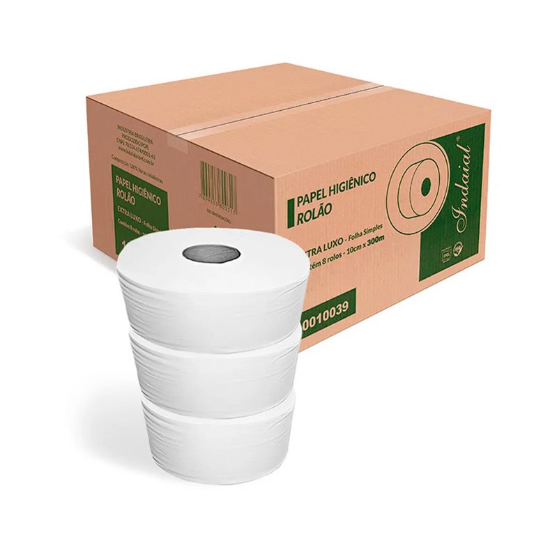 PAPEL HIGIÊNICO ROLÃO FOLHA SIMPLES 8X10X300 - IPEL