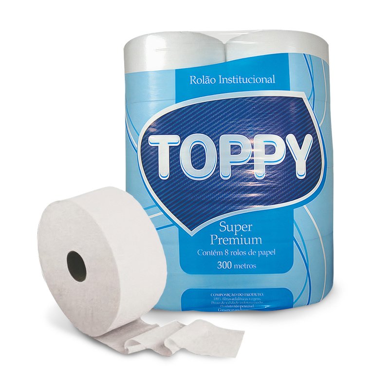 PAPEL HIGIÊNICO ROLÃO TOPPY - 8X300M