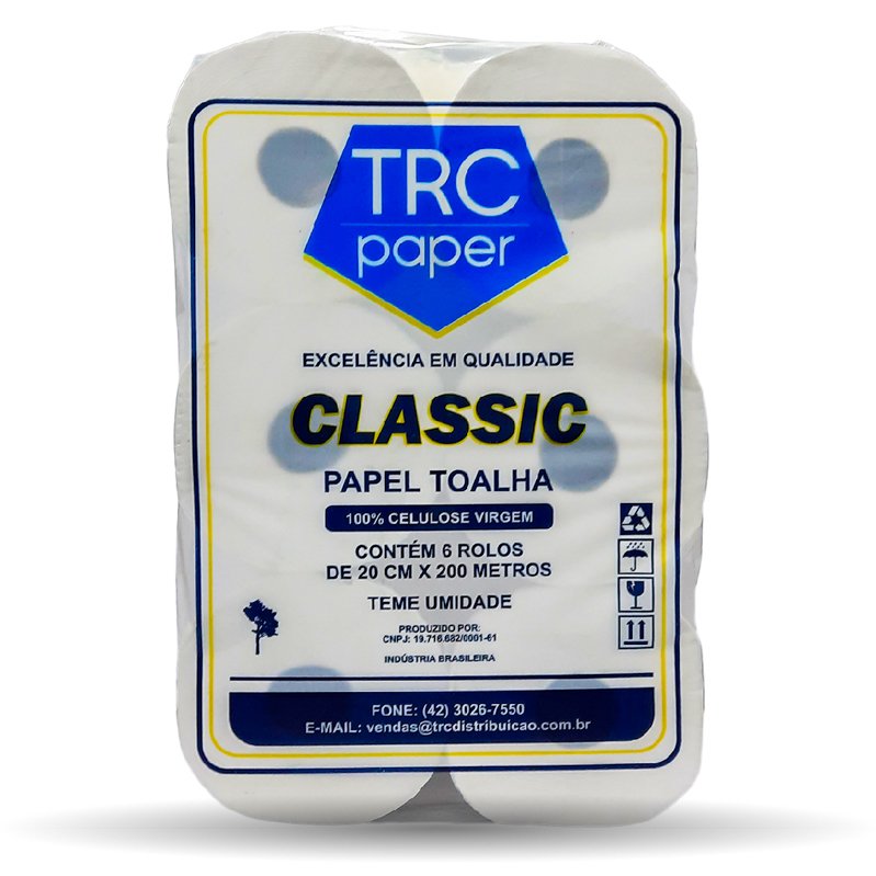 PAPEL TOALHA TRC PAPER CLASSIC - 6X20X200CM