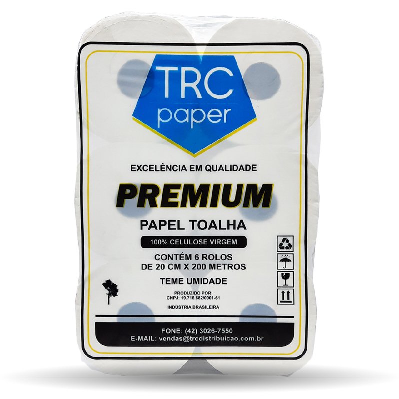 PAPEL TOALHA TRC PAPER PREMIUM - 6X20X200CM