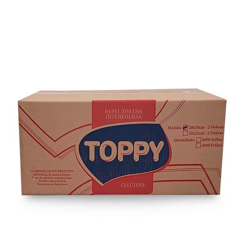 PAPEL TOALHA 4800 FOLHAS TOPPY - 20X20CM