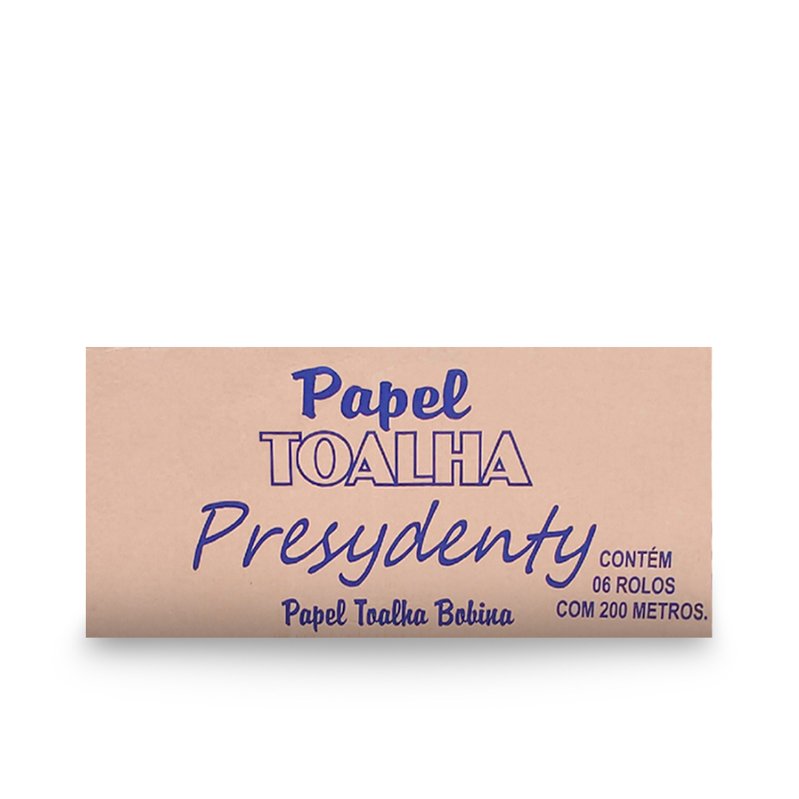 PAPEL TOALHA BOBINA BRANCO PRESIDENTY - 6X20X200M