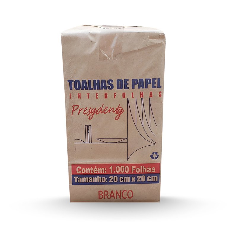 PAPEL TOALHA BRANCO PRESIDENTY - 20X21CM
