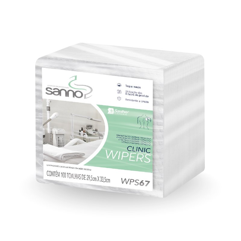 WIPER PACOTE QUARTERFOLD 29,5X33,5 SANNO CLINIC - PACOTE 100 FOLHAS - WPS67