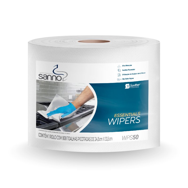 WIPER 24,5X33,5 SANNO ESSENTIALS - ROLÃO 800 FOLHAS - WPS50