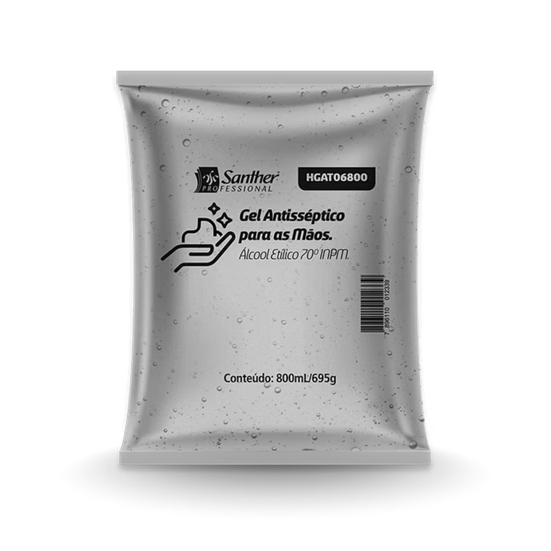 ÁLCOOL GEL TITANIUM SANTHER - 800ML - HGAT06800