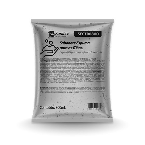 SABONETE ESPUMA TITANIUM SANTHER - 800ML - SECT06800
