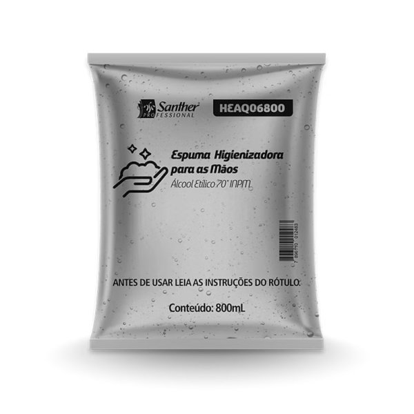 ÁLCOOL ESPUMA SANTHER - 800ML - HEAQ06800