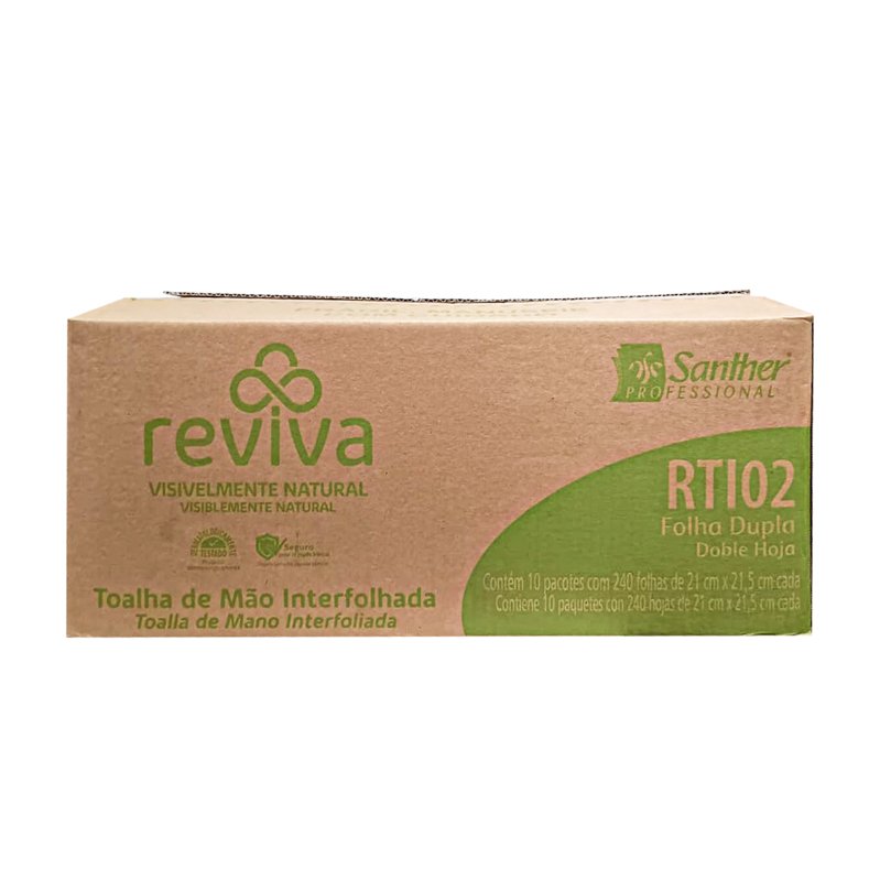 SANTHER PAPEL TOALHA INTERFOLHADO REVIVA 10X240 FOLHAS – RTI02
