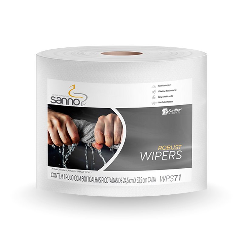 WIPER 24,5X33,5 SANNO ROBUST - ROLÃO 600 FOLHAS - WPS71