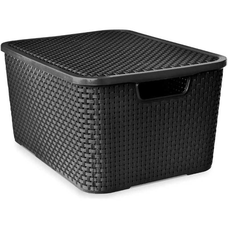 CAIXA ORGANIZADORA COM TAMPA PRETA ARQPLAST – 15L