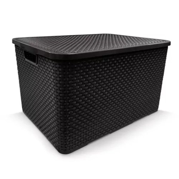 CAIXA ORGANIZADORA COM TAMPA PRETA ARQPLAST – 40L